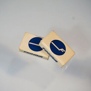 Vintage FINNAIR Airlines 2 Personal Size Soap Bars Finland Airline Toiletries
